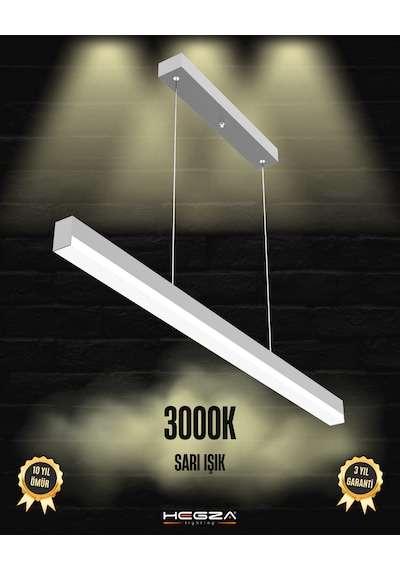 Magro 100cm Gri Kasa, Sarı Işık Modern Sarkıt Led Avize GRİ RENK