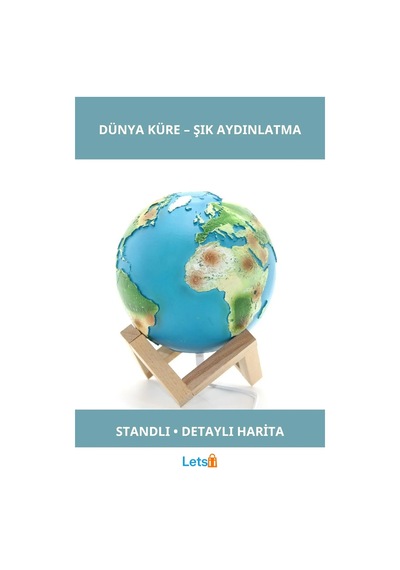Şık Tasarımlı Aydınlatmalı Standlı Dünya Küre Masaüstü Dekor Diğer