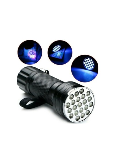 21 Adet Mor Led'li Uv Işınlı 10cm Alüminyum Kasa Pilli El Feneri