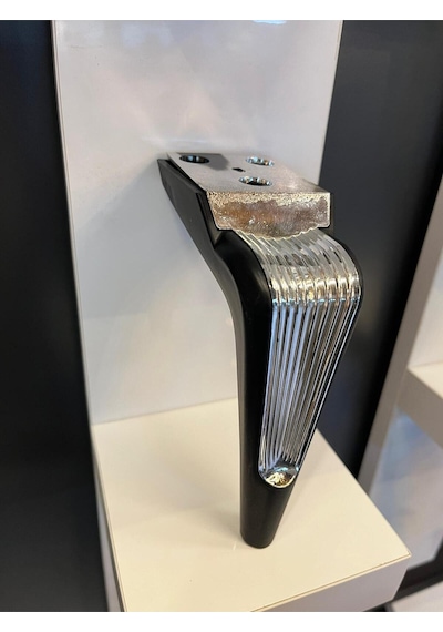 Legend Sert Plastik Ayak 15cm Siyah+krom Koltuk Ayağı Modern Tv Ünite Mobilya Dolap Kitaplık