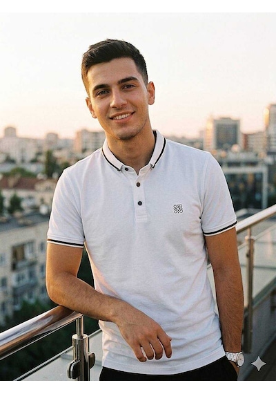 Bys Beystil Erkek Beyaz Polo Yaka Logo Detaylı T-şhirt 263467