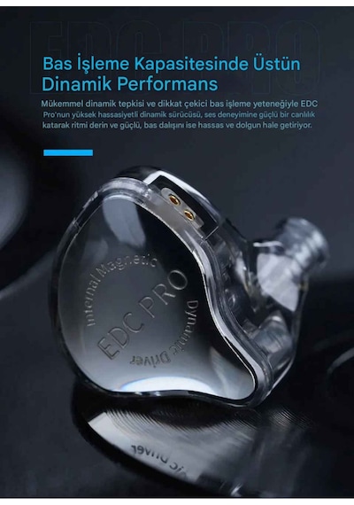 Kz Edc Pro 1dd Iem Kulak İçi Kulaklık Mikrofonlu Edc Pro