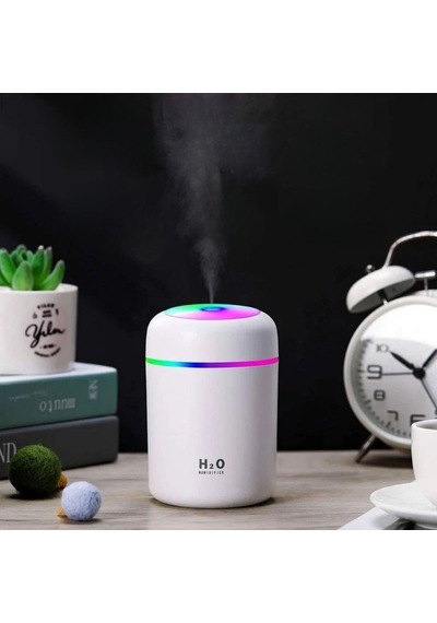 Usb Rengarenk Işıklı 300 Ml Ulrasonik Hava Nemlendirici Buhar Makinesi Ve Hava Aroma Difüzörü 4741