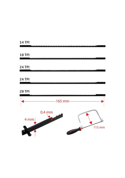 Rox 0353 Kauçuk Saplı Mini El Testeresi Seti 165 Mm 6 Parça
