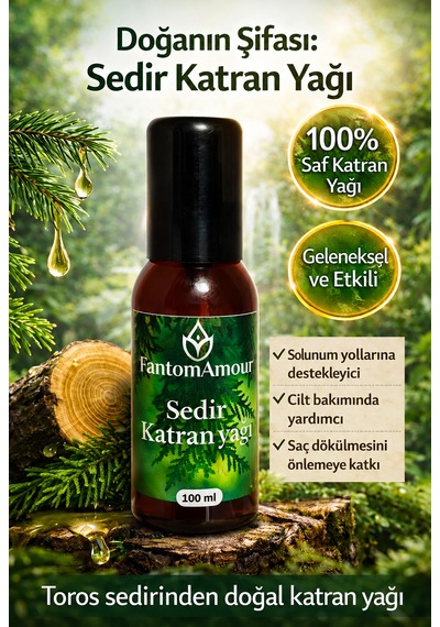 %100 Doğal Rafine Sedir Katranı Yağı Içilebilir Saflıkta / Toros Sedirinden / 100 Ml.
