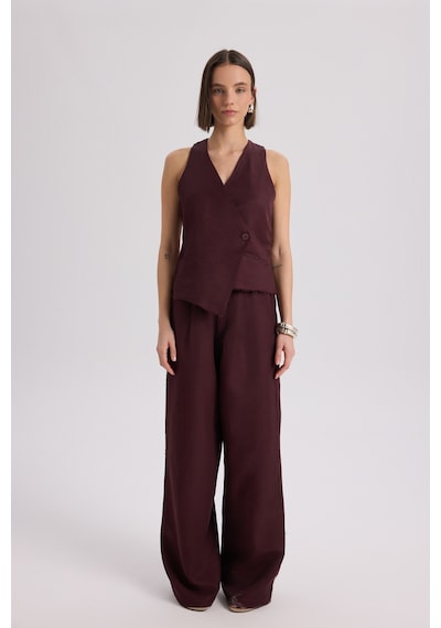 Mai Collection Mai Studios Co. Nagmetah Sırt Pencereli Bordo Yelek Pantolon Takım Bordo