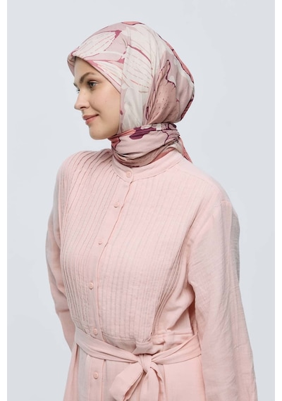 Moda Kaşmir Şakayık Desen Bambu Eşarp Somon