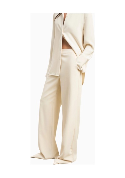 Because Of Alice Effortless Wide Leg Trousers Geniş Paça Dökümlü Kadın Pantolon Krem