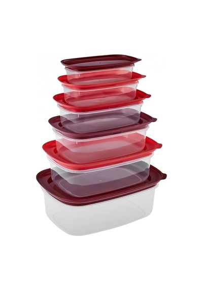 7.6 Litre -red Velved 6'lı Saklama Kabı Seti - Sebze Saklama Seti - Bakliyat Saklama Kabı - Mutfak Düzenleyici - Buzdolabı Organizeri