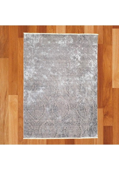 Şemşiye Motifli 160 X 230 Bambu Yün Halı Gri