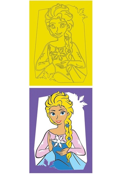 Disney Frozen, 5 Adet Büyük Boy A4, Kız Çocuk Kum Boyama Kartı Seti-red Castle Kb-d-053