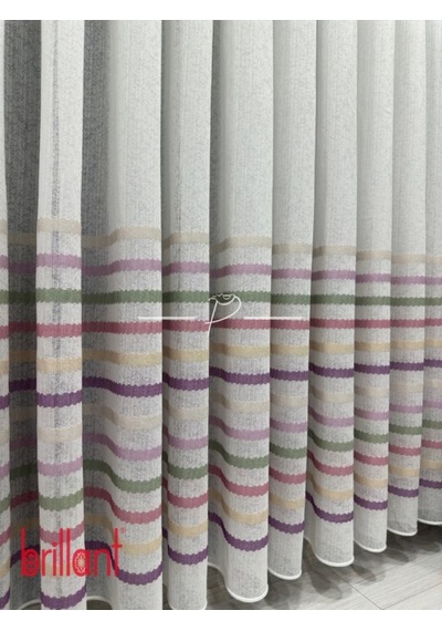 Tül Perde Çocuk Odası Tül Perdesi Colorful Gökkuşağı Desen 001