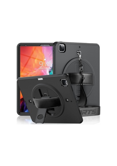 Apple İpad Pro 12.9 2021 Kılıf Strap-c Otterbox Tablet Kapak - Siyah Arka Kapak