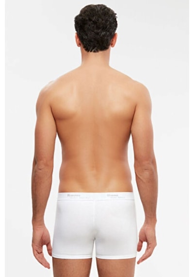 Kom Tight Pamuklu 2 Li Klasik Erkek Boxer 47% Pamuk, 47% Modal Pamuk, 6% Elastan Beyaz