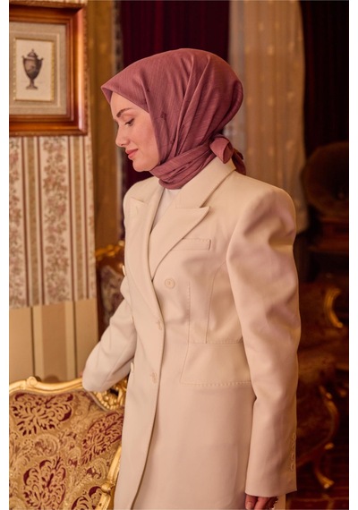 Silk Home Monogram Pamuk İpek Eşarp 130001-01 gül kurusu