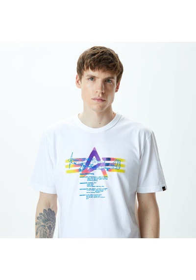 Alpha Industrıes Alpha Industries Alpha Gradient Erkek Beyaz T-shirt