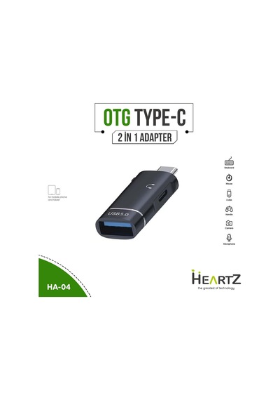 Flash Bellek Otg Usb Type C Okuyucu Çipli Otg Bellek Okuyucu Ve Kulaklık Dönüştürücü 2 İn 1 İkisi Bir Arada Type C Otg Ve Kulaklık Ha-04