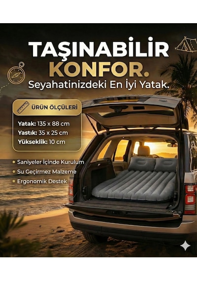 Araç İçi Kamera Araç İçi Şişme Yatak Araba Ve Kamp Yatağı Çanta Elektrikli Pompa Tamir Kiti Ve Yastıklı Yatak Seti