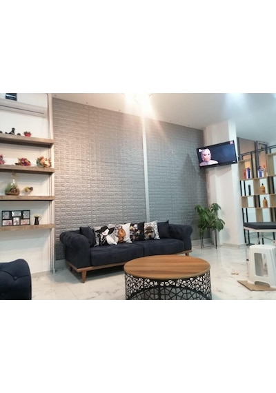 Renkli Duvarlar Nw02 Gri Kendinden Yapışkanlı Esnek Sünger 3D Duvar Kağıdı Paneli