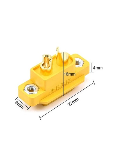 5 Adet Xt60 Panel Montaj Tip Erkek Konnektör Lityum Lipo Pil Akü Batarya Bağlantı Konnektörü Rc Esc Motor Drone Model