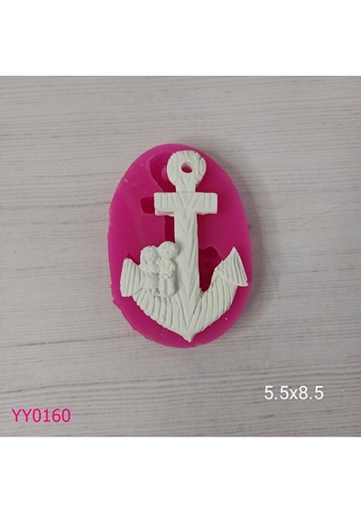 Yy0160 Çapa Üzerinde Oturan Gelin Damat Silikon Kalıp