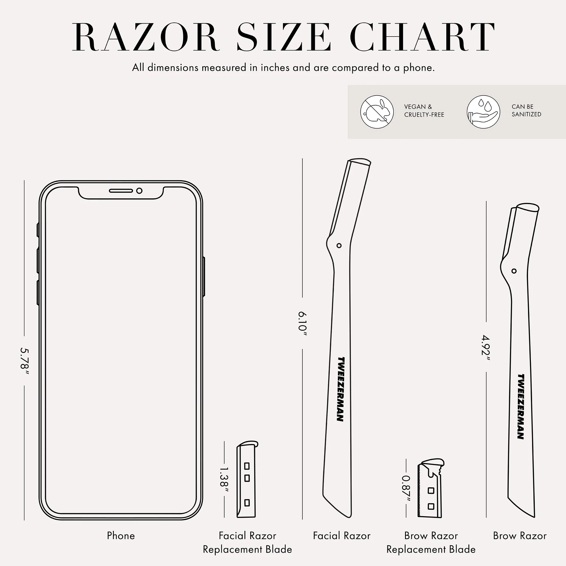 Tweezerman Brow Razor Replacement Blades - Kaş Usturası Yedek Uç Beyaz
