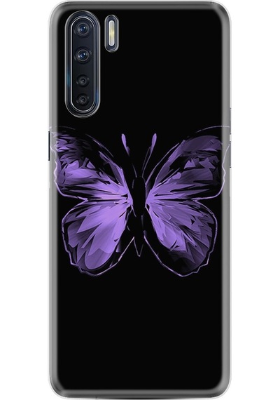 Oppo A31 Kılıf Silikon Desenli Black Butterfly 1879