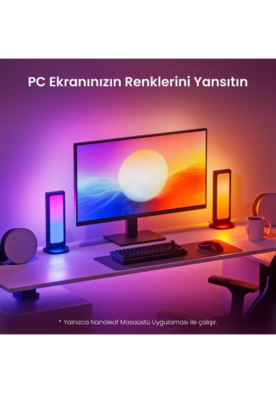 Nanoleaf Rgb Işıklı Masaüstü Stand, 2xusb-c Ve 1xusb-a Girişli