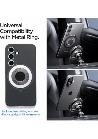 Magsafe Araç İçi Telefon Tutucu 2in1 Air Vent & Dashboard Ön Konsol Ve Havalandırma Izgara İle Uyumlu Uzun Versiyon & Magfit İle Uyumlu + Dahili Metal Halka Mtf13-1 Gray - Acp08321