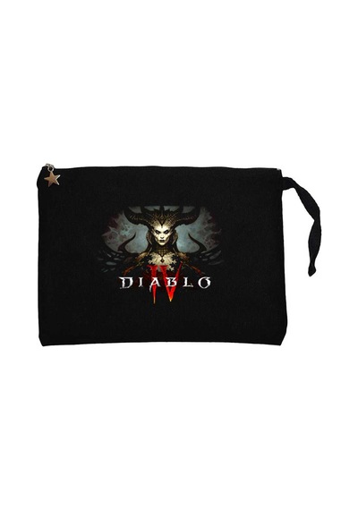 Diablo IV Lilith Siyah Clutch Astarlı Cüzdan / El Çantası Siyah