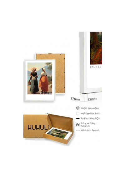 Beyaz Ahşap Çerçeveli Camille Pissarro Tablo Seti Huhu555