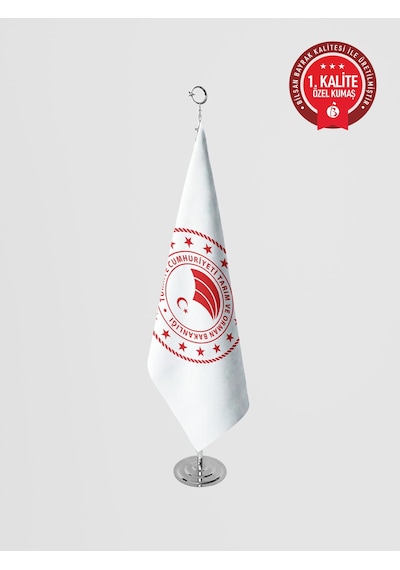 Tarım Ve Orman Bakanlığı Makam Bayrağı - Saçaksız Krom Set 100 x 150 CM