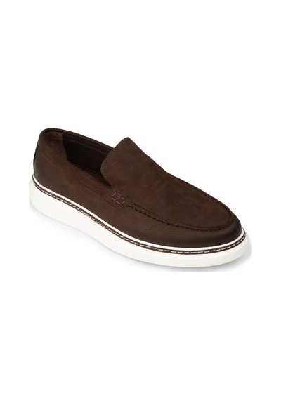 Deery Erkek Hakiki Nubuk Kahverengi Loafer Ayakkabı - Ek111mkhvc01 Kahverengi