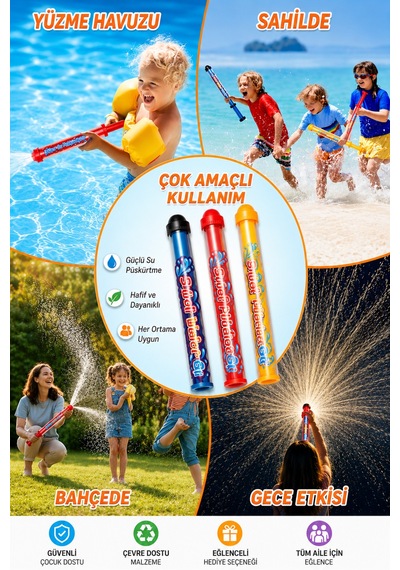 Mavi Oyuncak Su Pompası Suyu Çek Ve Püskürt Su Tabancası Water Gun Mavi
