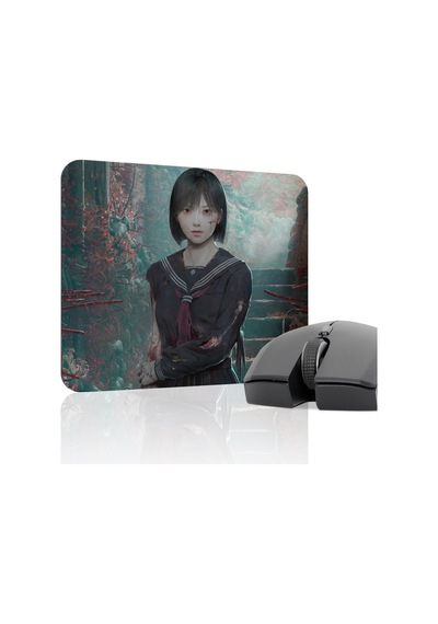 Silent Hill Kaymaz Dikişli Kauçuk Oyuncu Mousepad V1 - 22x18 Gaming Mouse Pad Fare Altlığı