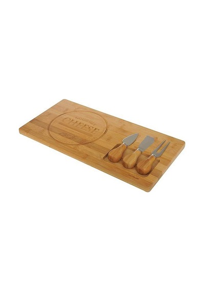 Deconox Bambu Peynir Sunum Tabağı, Meyve Yiyecek Tahta Sunum Tabağı 4 Parça Sku: Smg8690010580740 Açık Gri