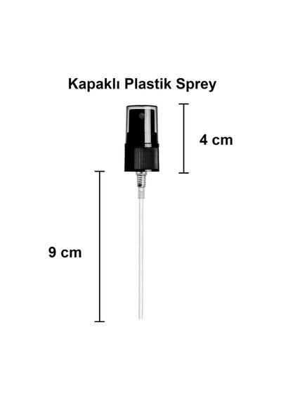 Afracam Amber 50 Ml Kapaklı Sprey Dezentektan Cam Şişe 30 Adet Siyah