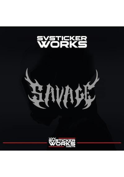 Savage Kask Sticker Tüm Kasklar Uyumlu Tek Yön 1 Adet Gri