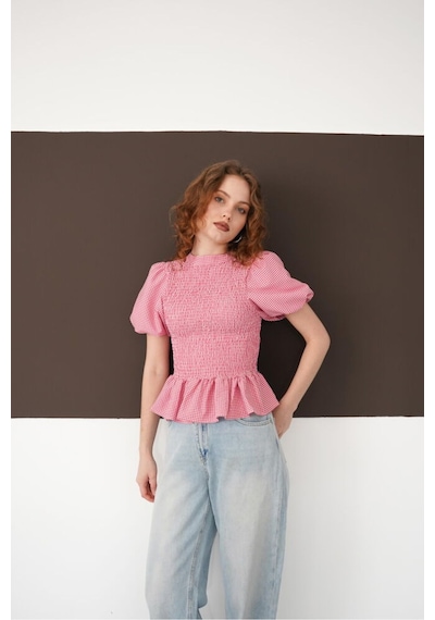 Verymoda Gipeli Bisiklet Yaka T Bluz D2999 Kırmızı