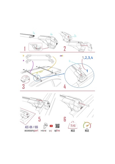 Accessorypart Mercedes Glb-class X247 2020 Ve Sonrası İle Uyumlu Ace-1 Ara Atkı Tavan Barı Gri