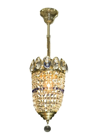 Klasik Kristal Taşlı Tekli Sarkıt Avize - 15 Cm