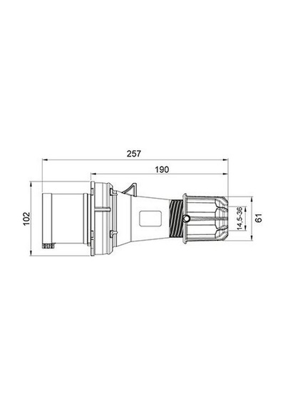 Mete Enerji 4x63a. Ip44 Düz Fiş 406115