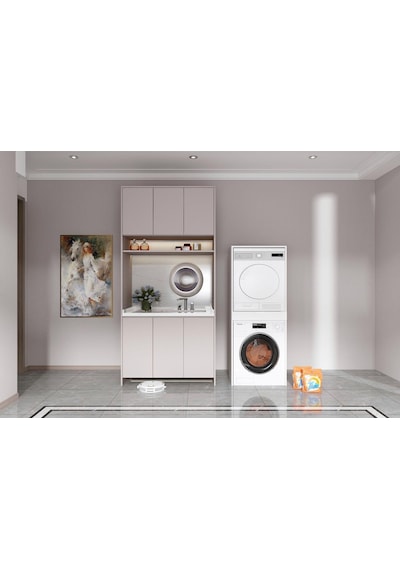Banyo Dolabı Çamaşır Ve Kurutma Makinesi Dolabı Çekmeceli Beyaz