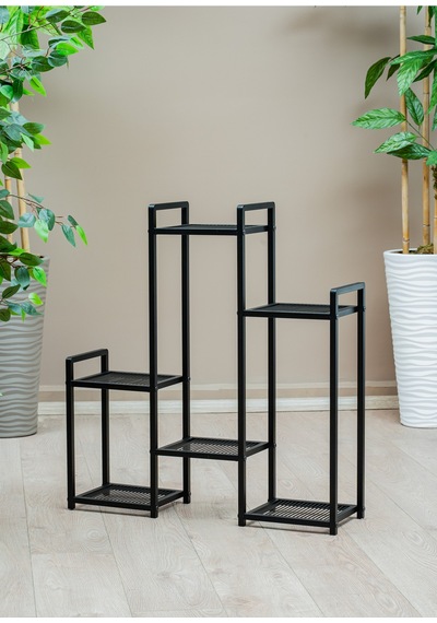 Uykula Modern Metal 6 Raflı Bitki Standı Dekoratif Saksılık Raf, Balkon & Salon Çiçeklik Standı