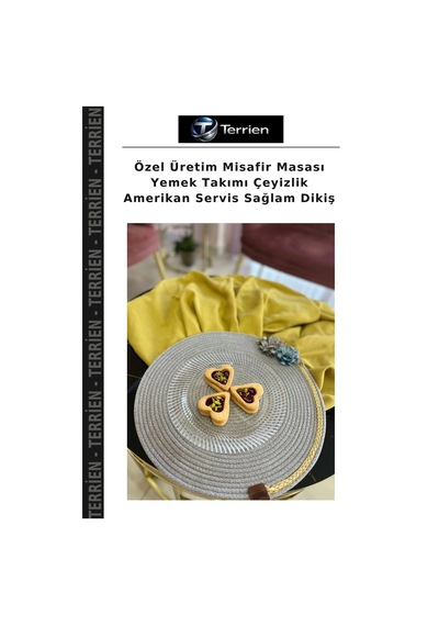 Özel Üretim Misafir Masası Yemek Takımı Çeyizlik Amerikan Servis Sağlam Dikiş Çok Renkli