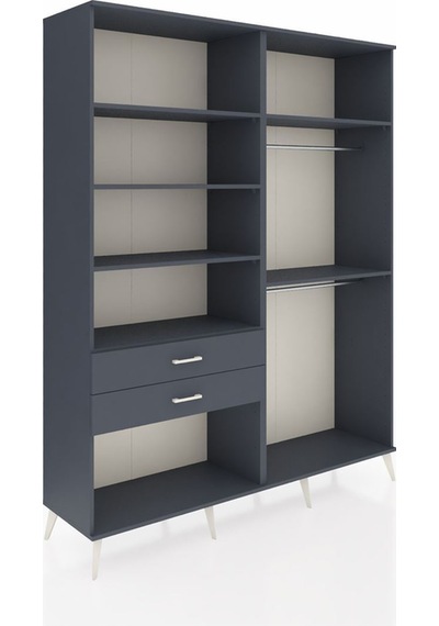 Hyperion Gardrop 6 Raflı 2 Çekmeceli 2 Askılı 176x44x221 Antrasit-antrasit Beyaz Hyperion Gardrop 6 Raflı 2 Çekmeceli 2 Askılı 176x44x221 Antrasit-antrasit Beyaz