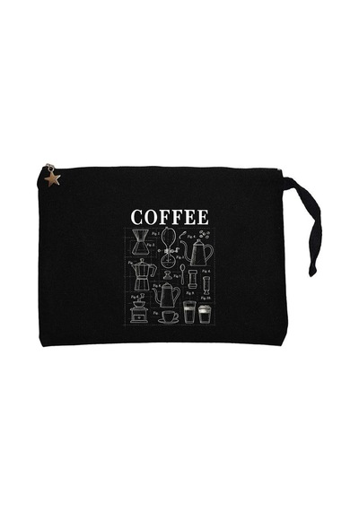 Coffee Siyah Clutch Astarlı Cüzdan / El Çantası
