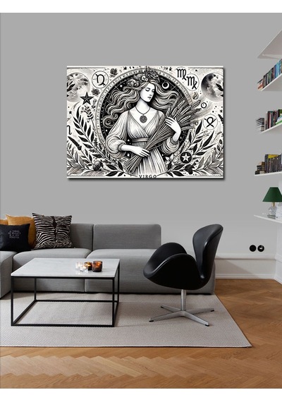Kanvas Tablo Burçlar Ve Astroloji Çizimi