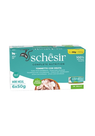Schesir Jelly Ton Balığı Ve Çipuralı Jöle İçinde Yetişkin Kedi Konservesi Multipack 50gr X 6 Adet