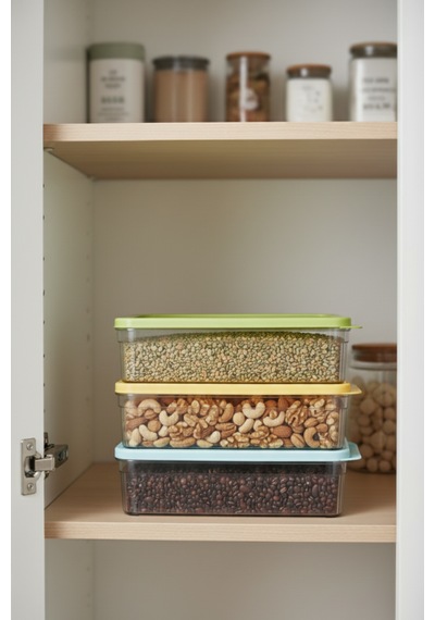 3'lü Buzdolabı Organizer Saklama Kabı Buzdolabı Düzenleyici 3x1.80 L Çok Renkli